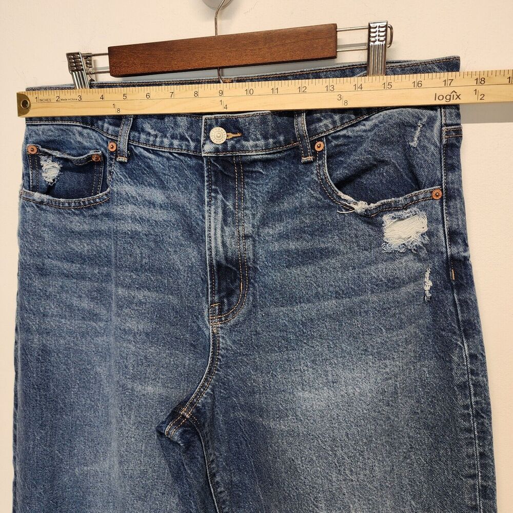 American Eagle Womens Stovepipe Jeans Size 14S Wide Leg High Waist Stretch Baggy - Picture 7 of 10